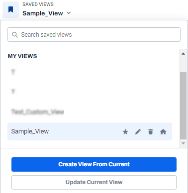 Custon view options